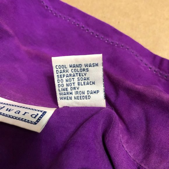 100% Silk Button Down Sleeveless Edward Top - Picture 7 of 7